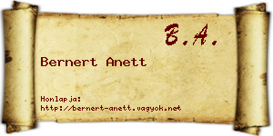Bernert Anett névjegykártya